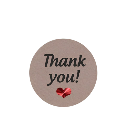 Etiket Thank you rood Hart - Kadopapier.net