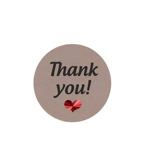 Etiket Thank you rood Hart - Kadopapier.net