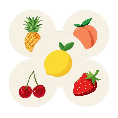 Fruity Mix Labels – 250 Pieces Round Fruit Stickers 40mm 