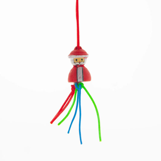 Lucky Santa Claus Pendant > 16mm | 100 Wooden Pendants Set
