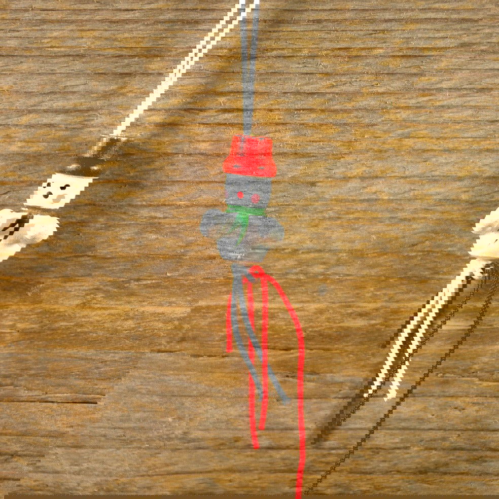 Gelukshanger Sneeuwman met handjes - Kadopapier.net