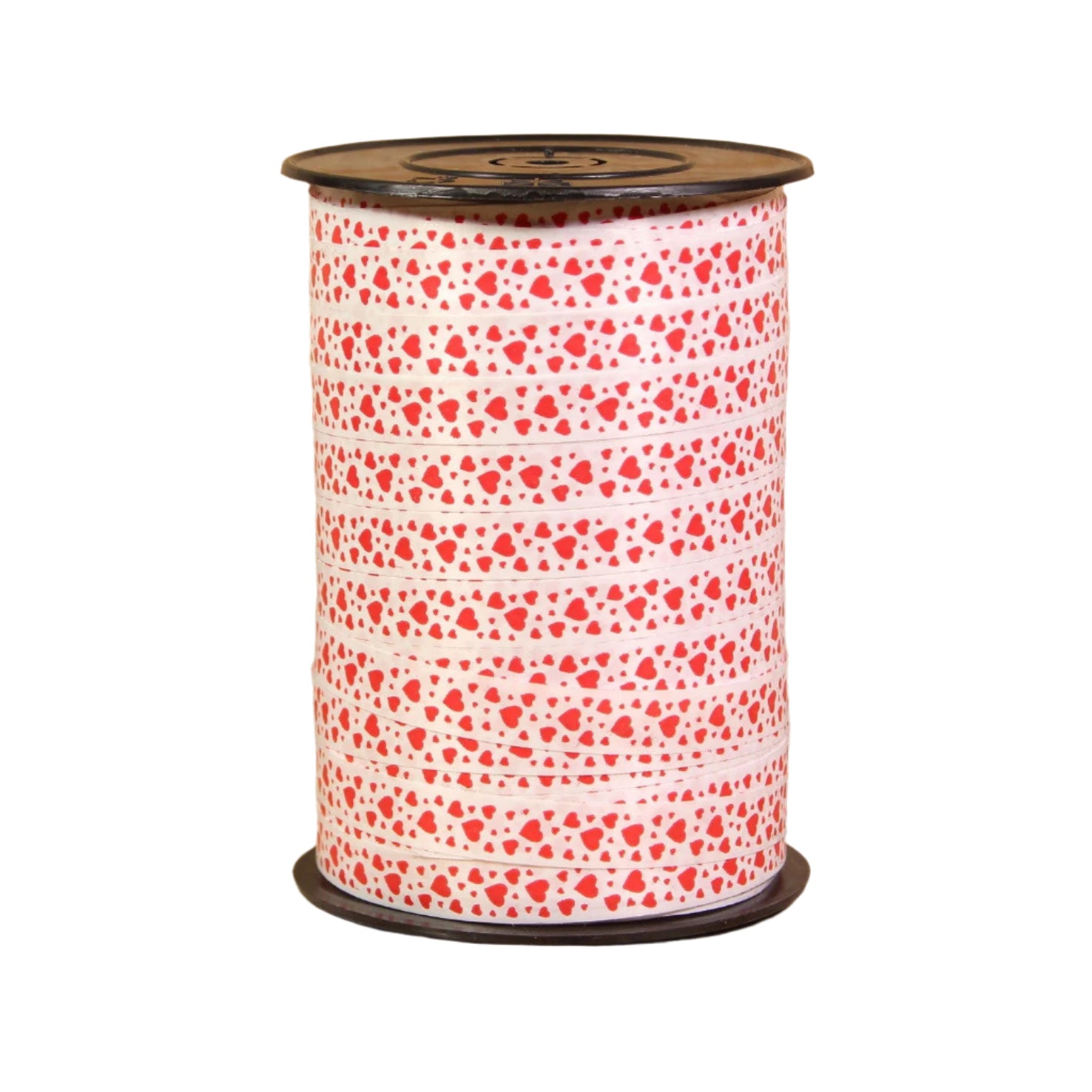 Hartjes krullint Wit-Rood - Kadopapier.net