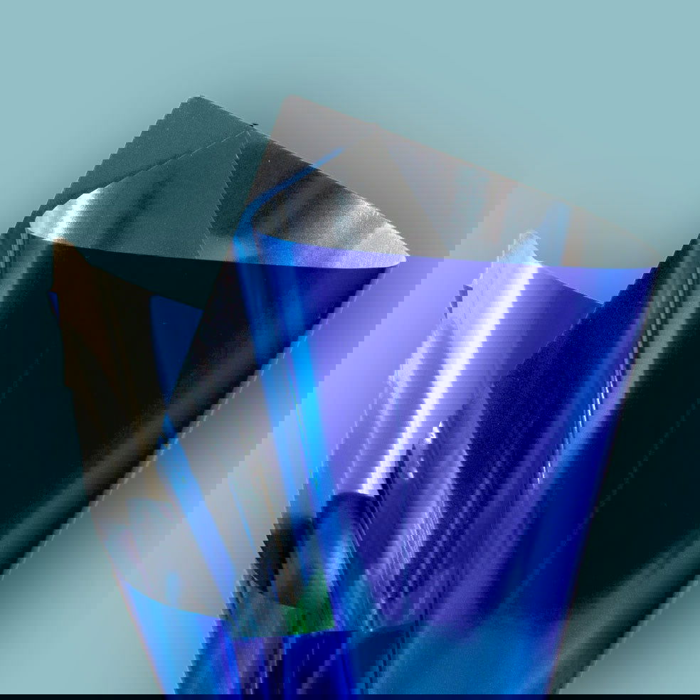 Hoogglans Inpakfolie Blauw - Kadopapier.net