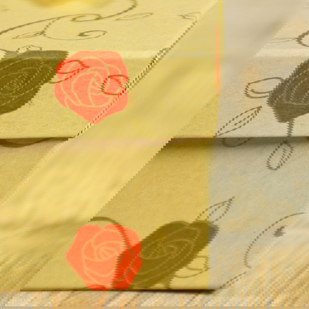 Horloge - Armbanddoosje Kraft met Roos - Kadopapier.net