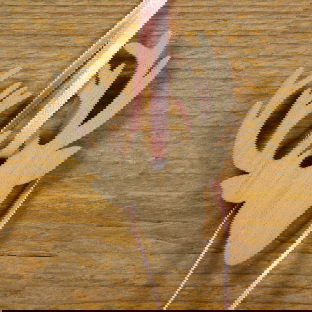 Houten Rendierkopje Taupe - Kadopapier.net