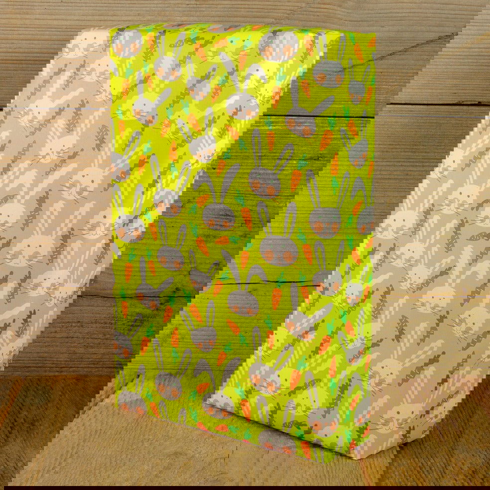 Inpakpapier Bunny Lime - Kadopapier.net