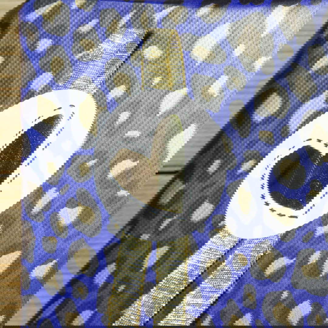 Inpakpapier Panterprint Blauw Goud - Kadopapier.net