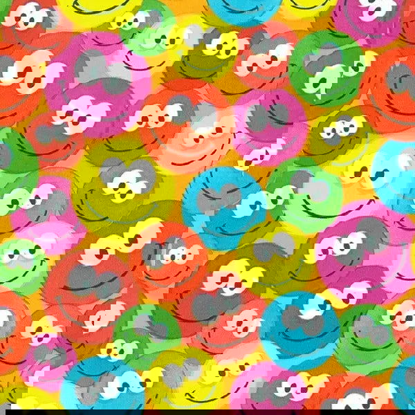 Inpakpapier Smiley | Vrolijk Cadeaupapiertje - 30 cm & 50 cm breed - Kadopapier.net