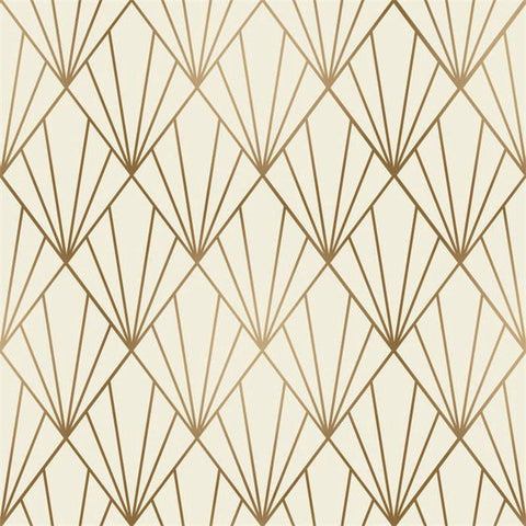 Inpakpapier Waaiermotief Ivoor - Kadopapier.net