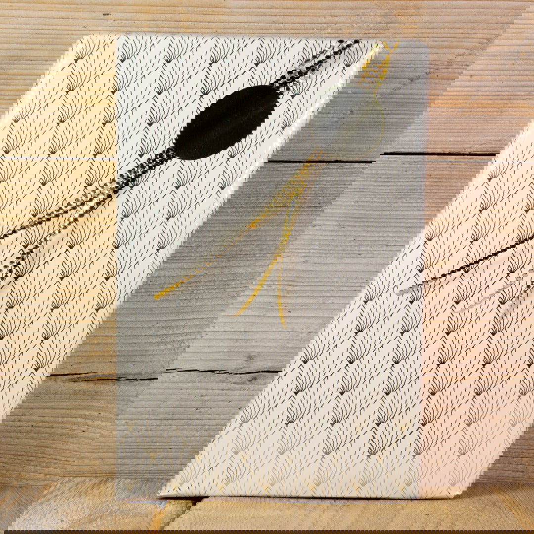 Inpakpapier Waaiermotief Ivoor - Kadopapier.net