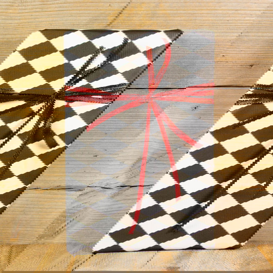 Inpakpapier Zwart Witte Ruiten - Kadopapier.net