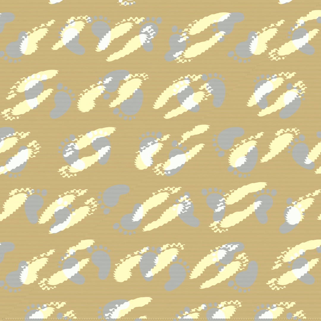 Inpakpapier met Babyvoetjes Kraft - Kadopapier.net