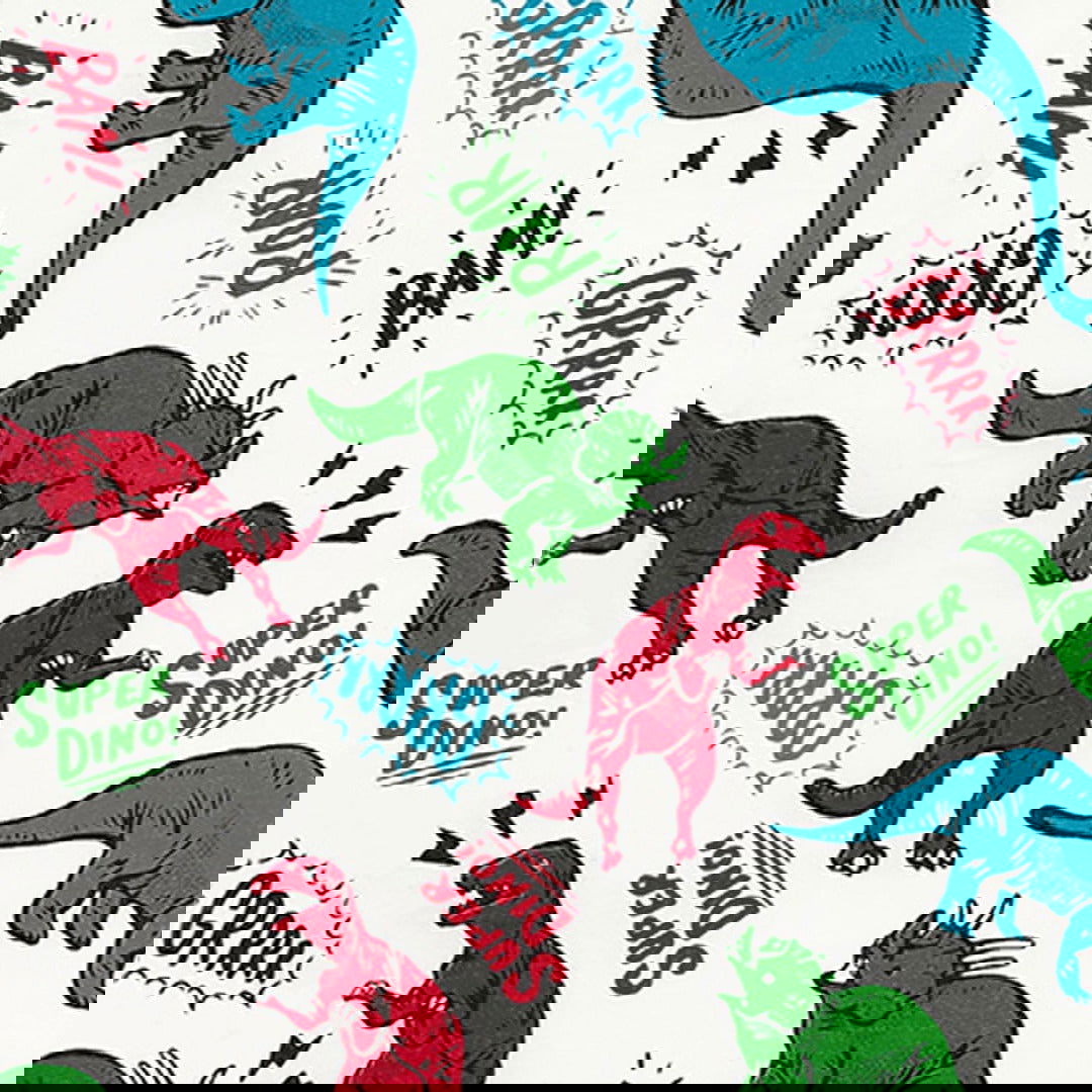 Inpakpapier met Dinos Wit - Kadopapier.net