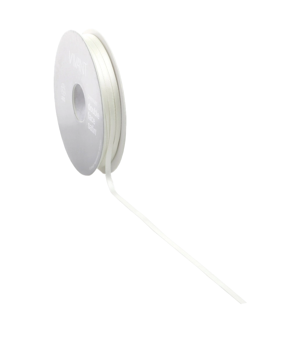 Ivoor Satijnlint (Crème) 3mm - 38mm - Kadopapier.net