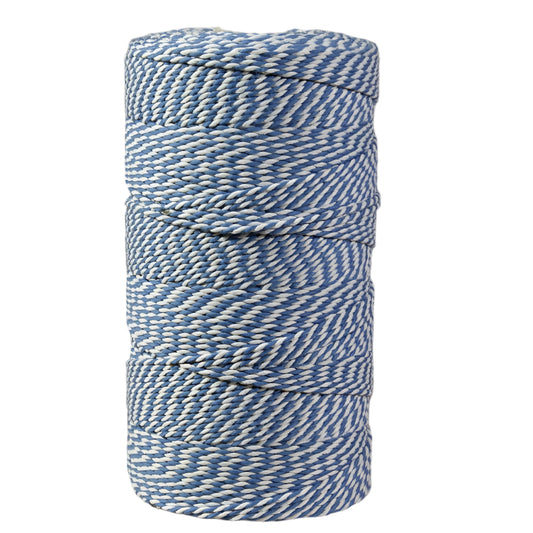 Katoen touw Naturel/Jeansblauw - Kadopapier.net