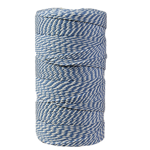 Katoen touw Naturel/Jeansblauw - Kadopapier.net