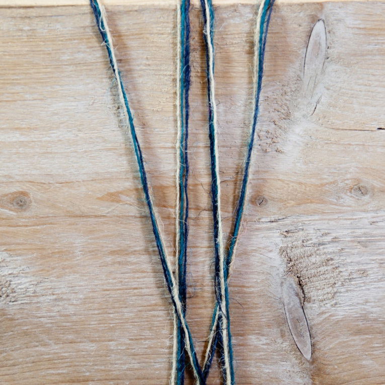 Jute touw tricolor Blauw - Kadopapier.net