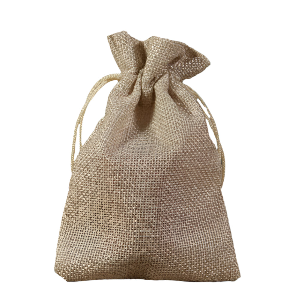 Jute zakje Gebleekt - Kadopapier.net