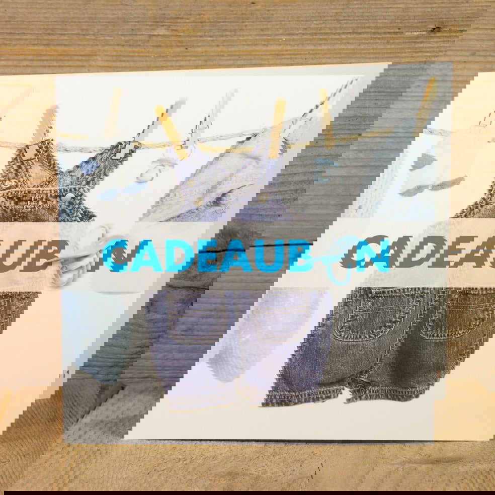 Kadobon Baby blauw - Kadopapier.net