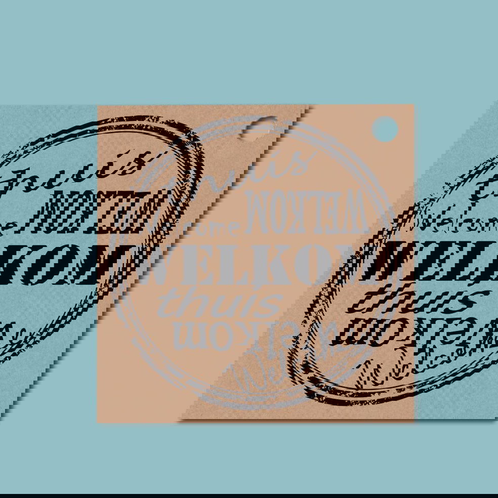 Kadokaartje Vintage Welkom - Kadopapier.net