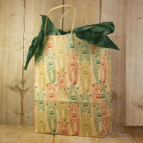 Geschenktüte Cheeta 18x8x24 cm und 24x12x31 cm - Luxus Geschenktüten