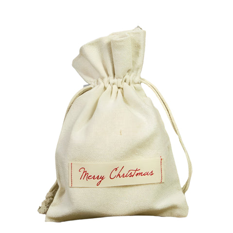 Katoenen Kerstzakje Rood - Kadopapier.net