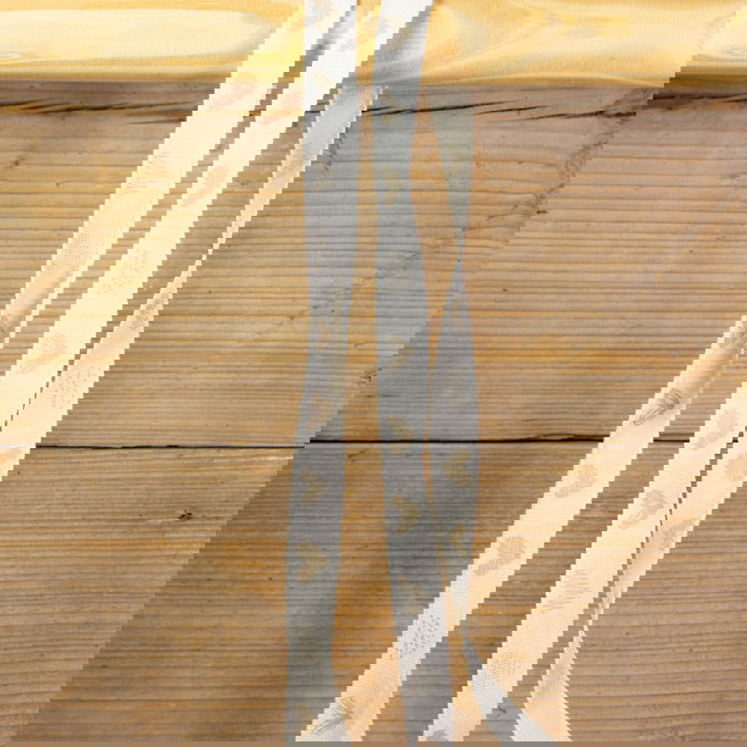 Katoenen lint Sweethearts Taupe - Kadopapier.net