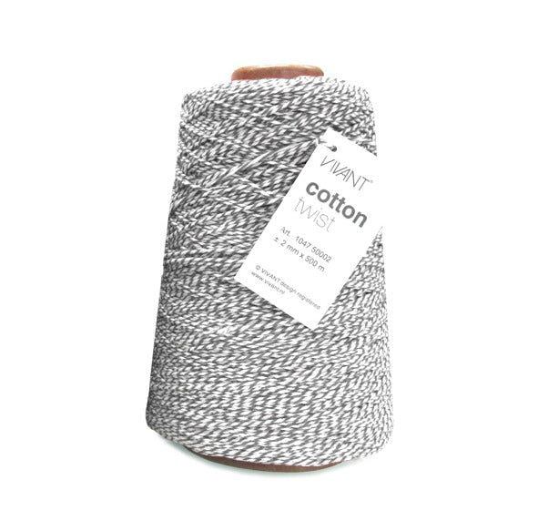 Katoenkoord Grijs-Wit - Kadopapier.net