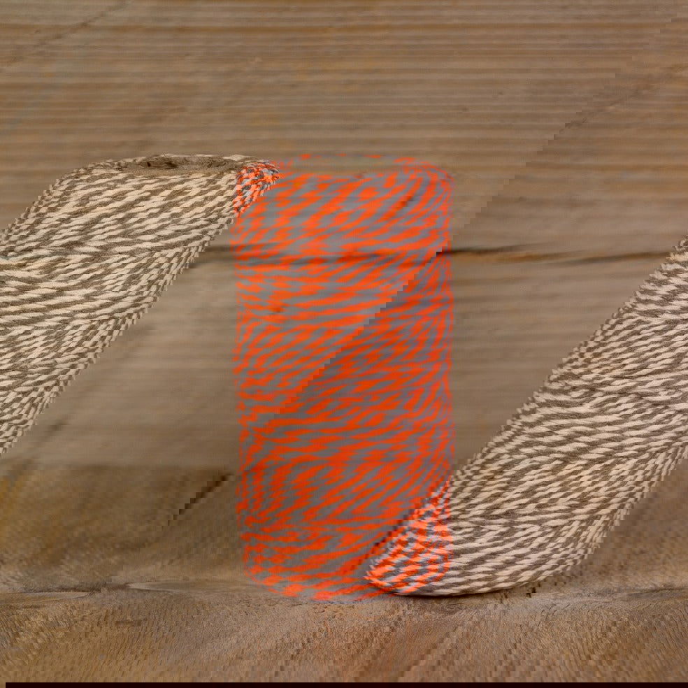 Katoenkoord Oranje-wit - Kadopapier.net