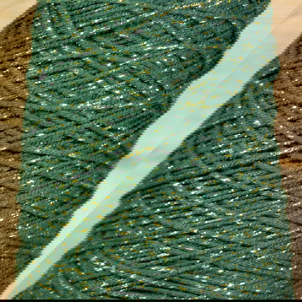 Katoentouw Donkergroen - Goud - Kadopapier.net