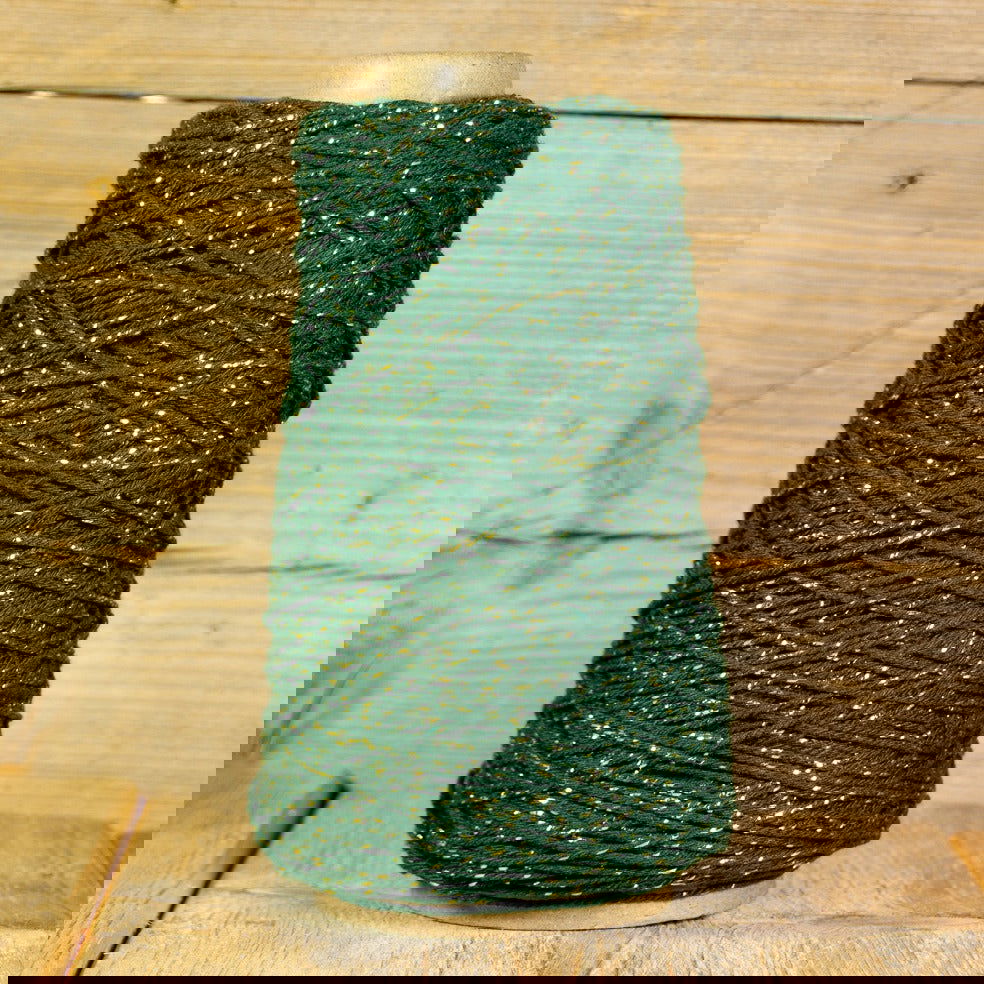 Katoentouw Donkergroen - Goud - Kadopapier.net