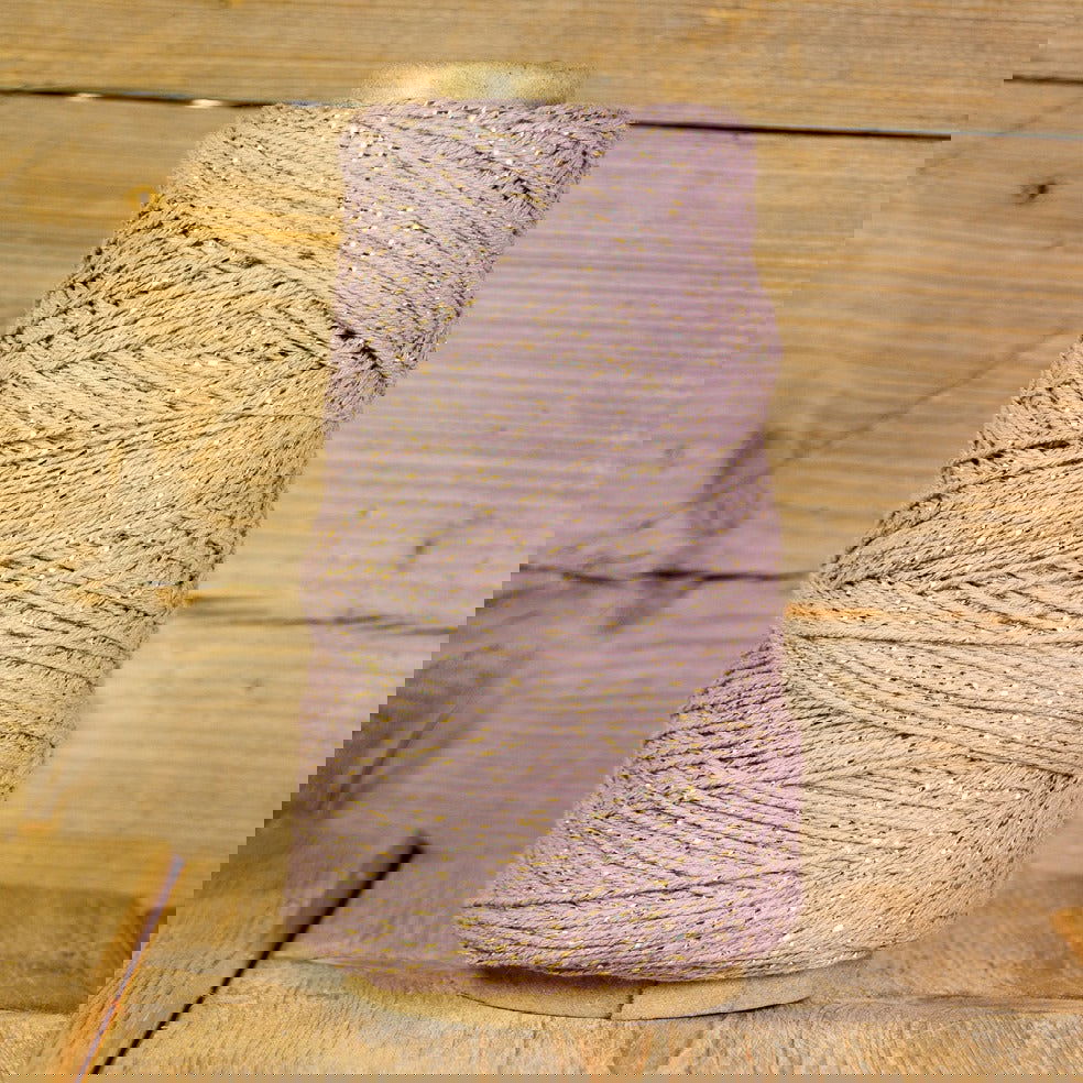 Katoentouw Lila- Goud - Kadopapier.net