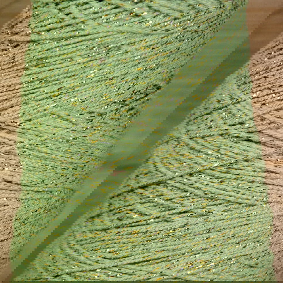 Katoentouw Lindegroen - Goud - Kadopapier.net