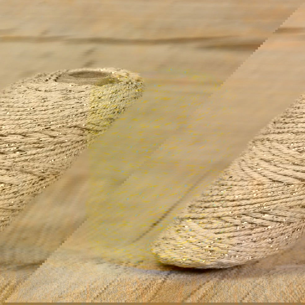 Katoentouw Naturel - Goud - Kadopapier.net