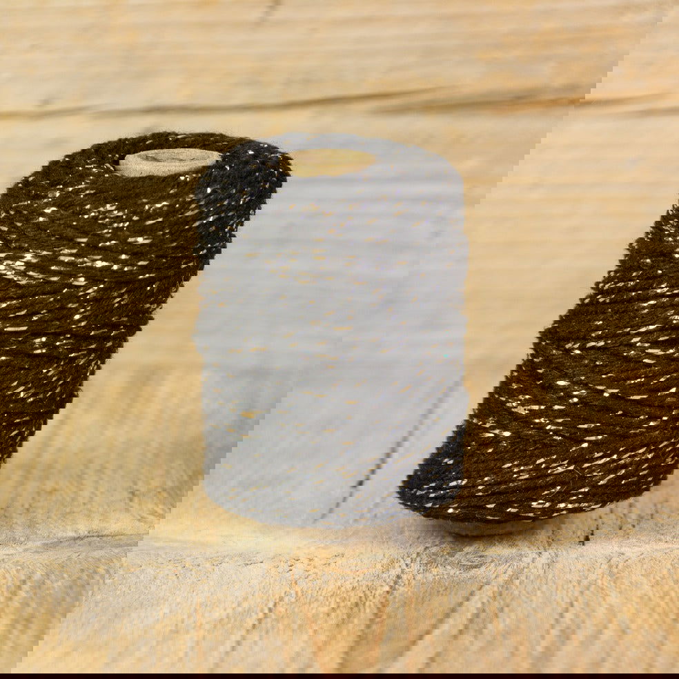 Katoentouw Zwart - Zilver - Kadopapier.net