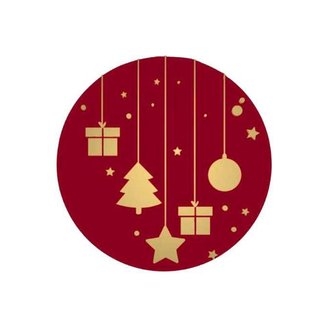 Grußetikett „Frohe Feiertage“ mit 6 Ecken, 40 mm | 250 Stück Hochglanz