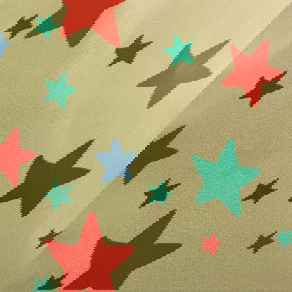 Kerst Inpakpapier Stars on Gold - Kadopapier.net