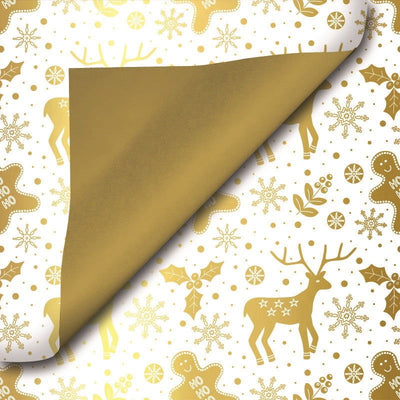 Christmas Wrapping Paper White and Gold