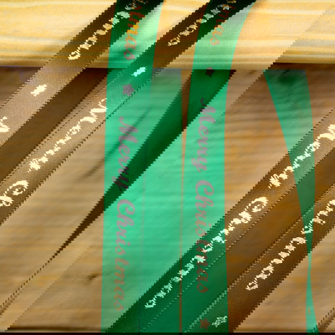 Kerstlint Merry Christmas Groen - Kadopapier.net