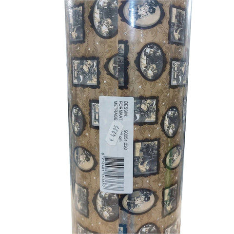 Kerstpapier Nostalgie Bruin - Kadopapier.net