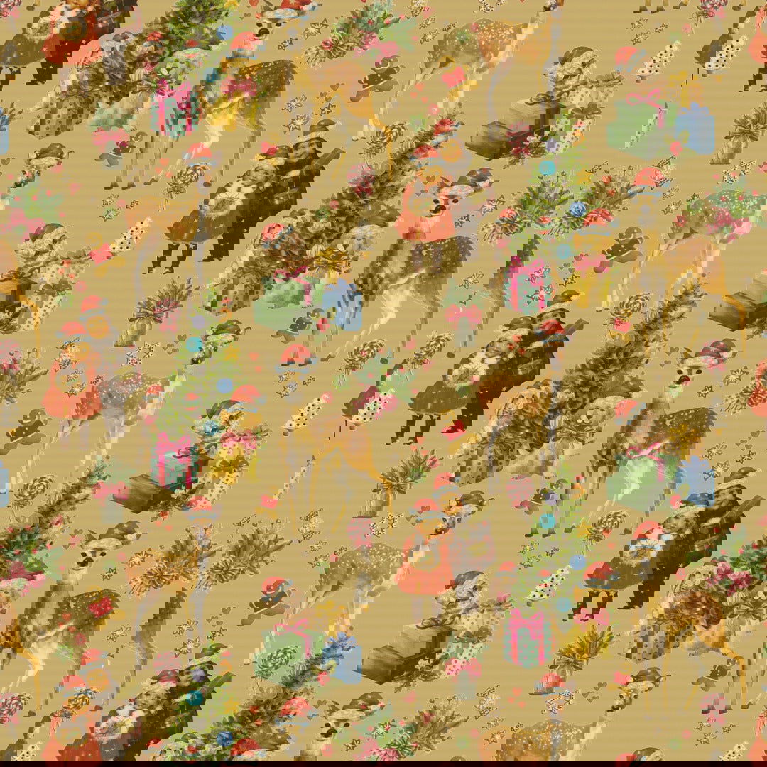 Kerstpapier Poetry Kraft - Kadopapier.net