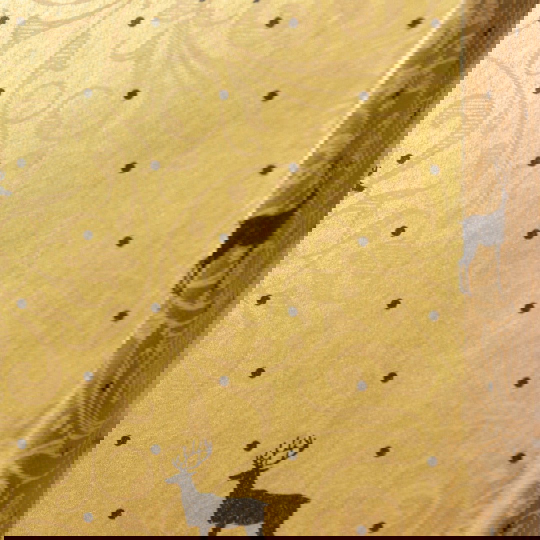 Kerstpapier Reindeer du Monde Goud - Kadopapier.net