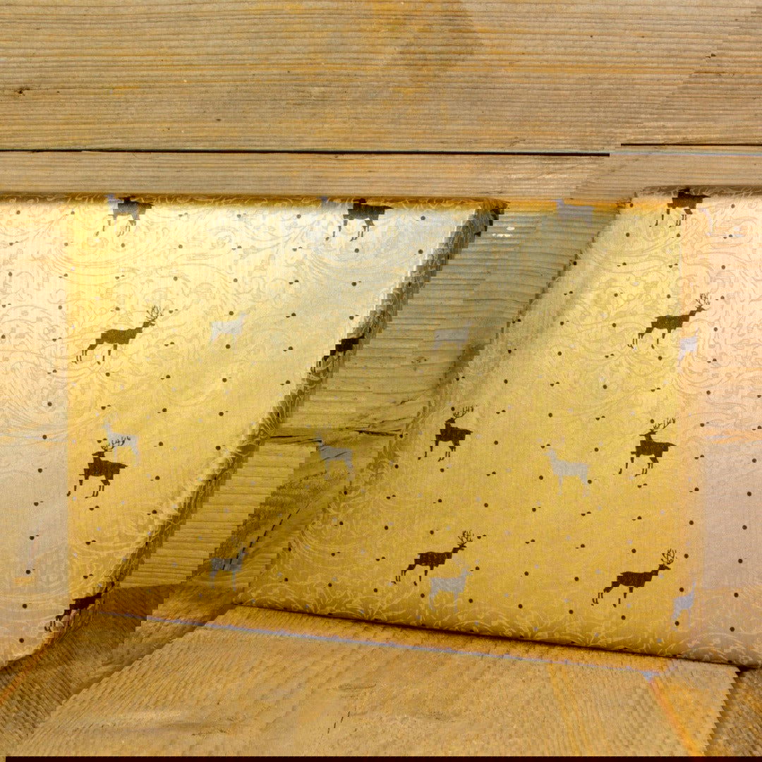 Kerstpapier Reindeer du Monde Goud - Kadopapier.net