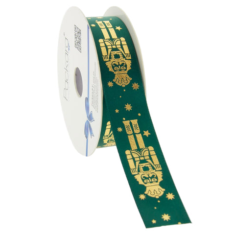 Rot-Grünes Tartan-Textilband mit Gold > 25mm, 38mm, 60mm | 1 Stück