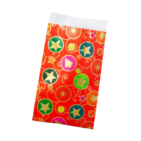 Weihnachtstüte Sterne und Kreise 12x19, 17,5x25, 23x31,5 cm