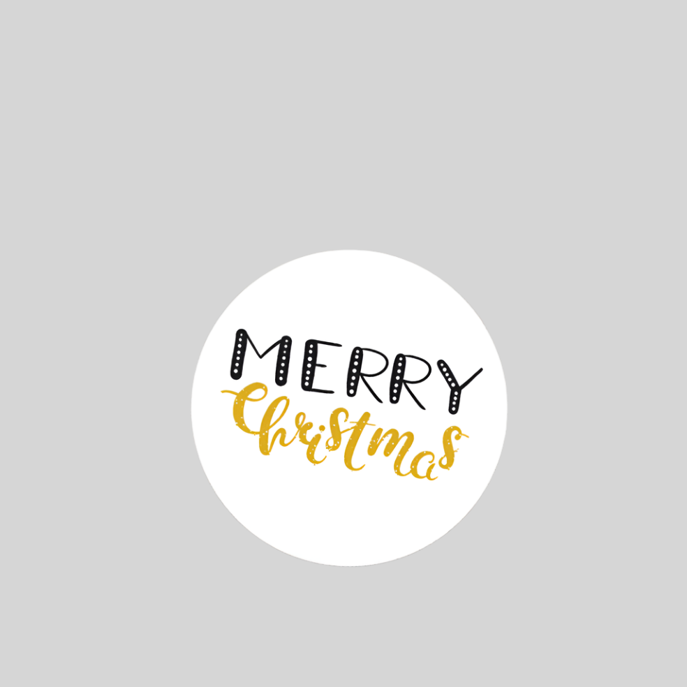 Kerstzegel Merry Christmas Handlettering - Kadopapier.net