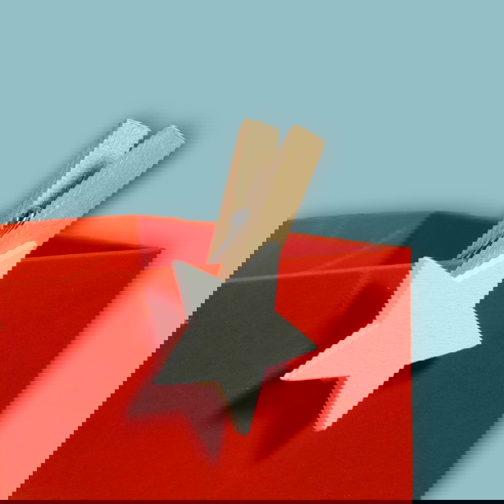 Knijper met Ster Wit - Kadopapier.net