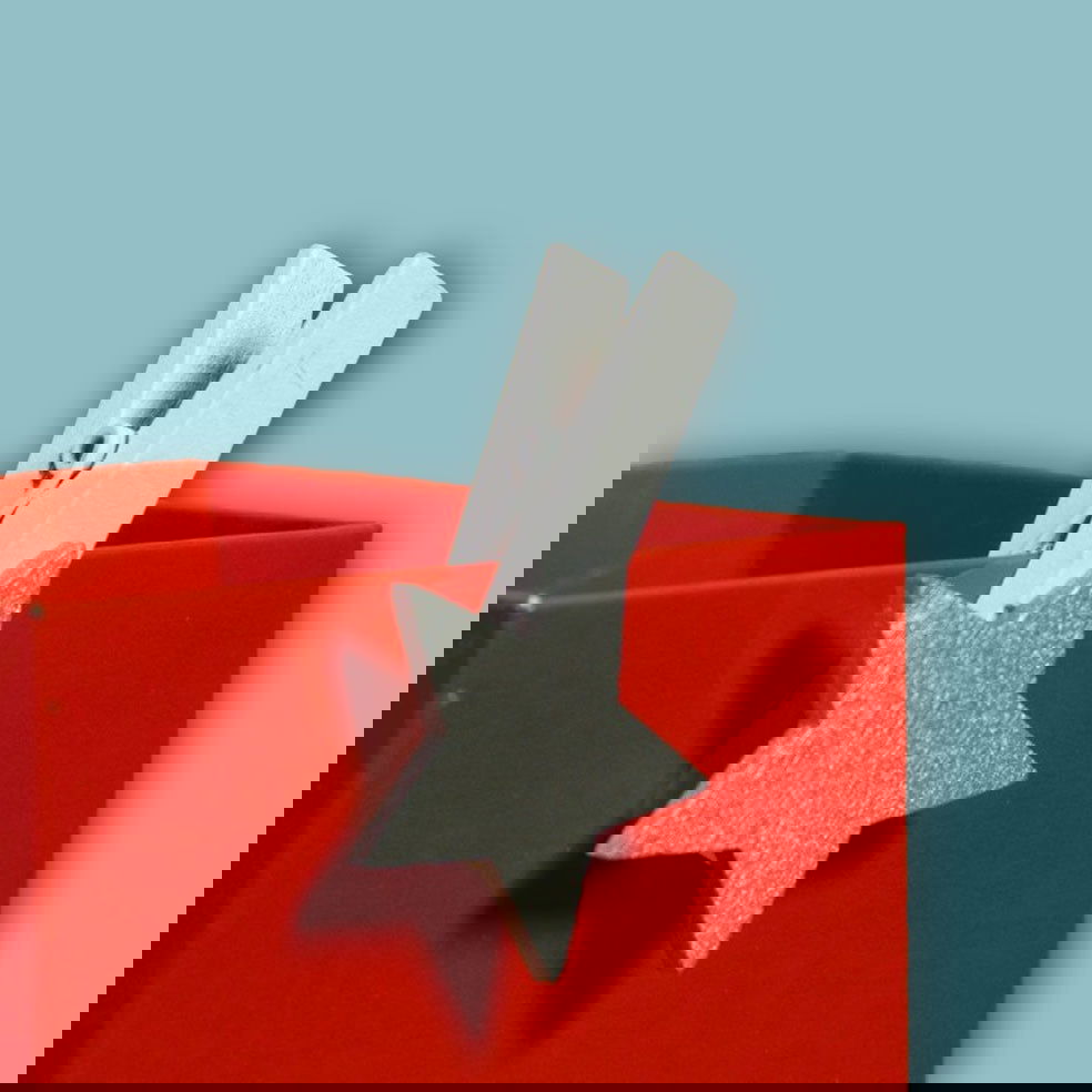 Knijper met Ster Zilver - Kadopapier.net