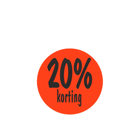 Korting Sticker 20% - Kadopapier.net