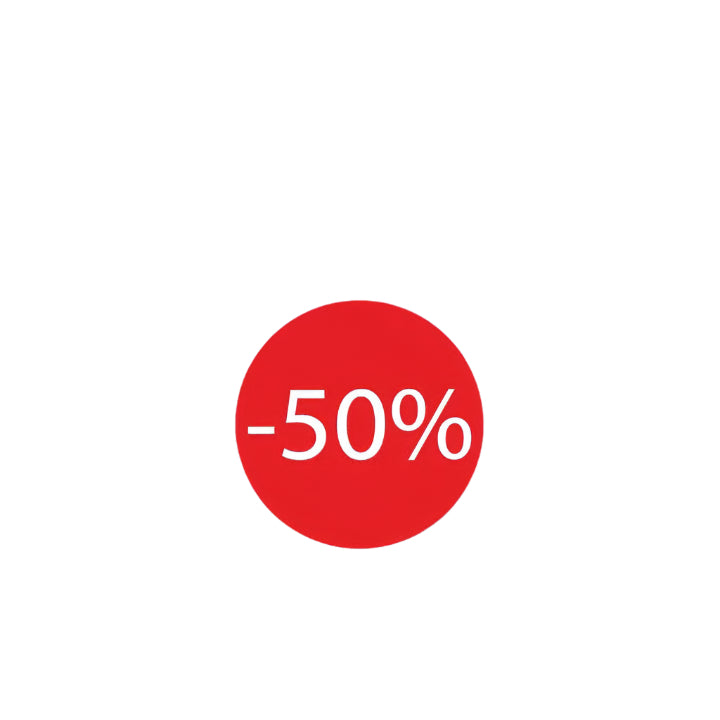 Korting sticker Mini -50% - Kadopapier.net